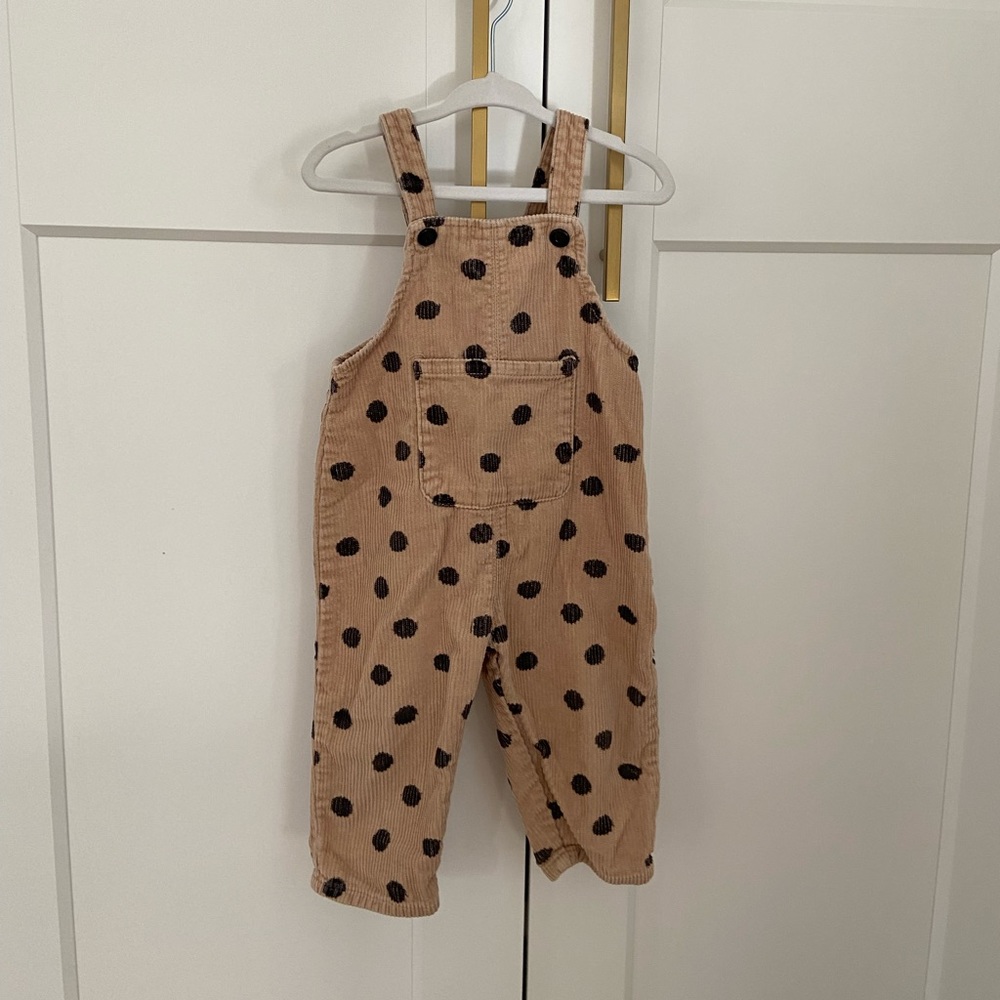 Zara Unisex Polka Dot Corduroy Overalls